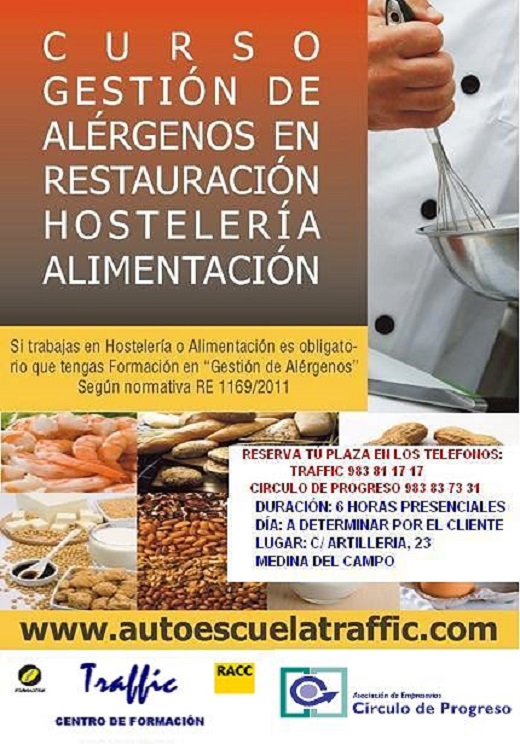 Cartel Curso Gestión de Alérgenos